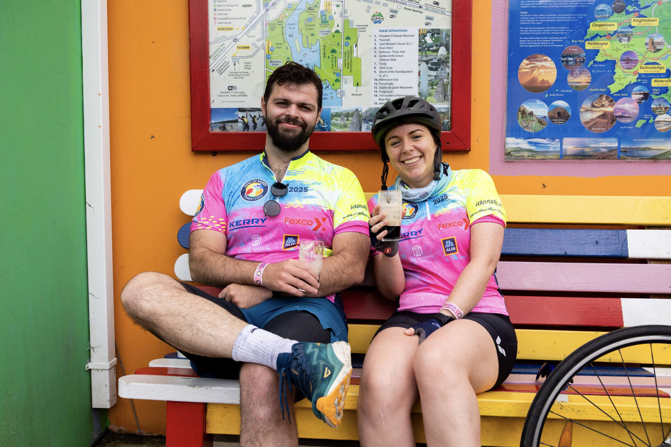 Cyclist taking a break on 2025 Ring of Kerry