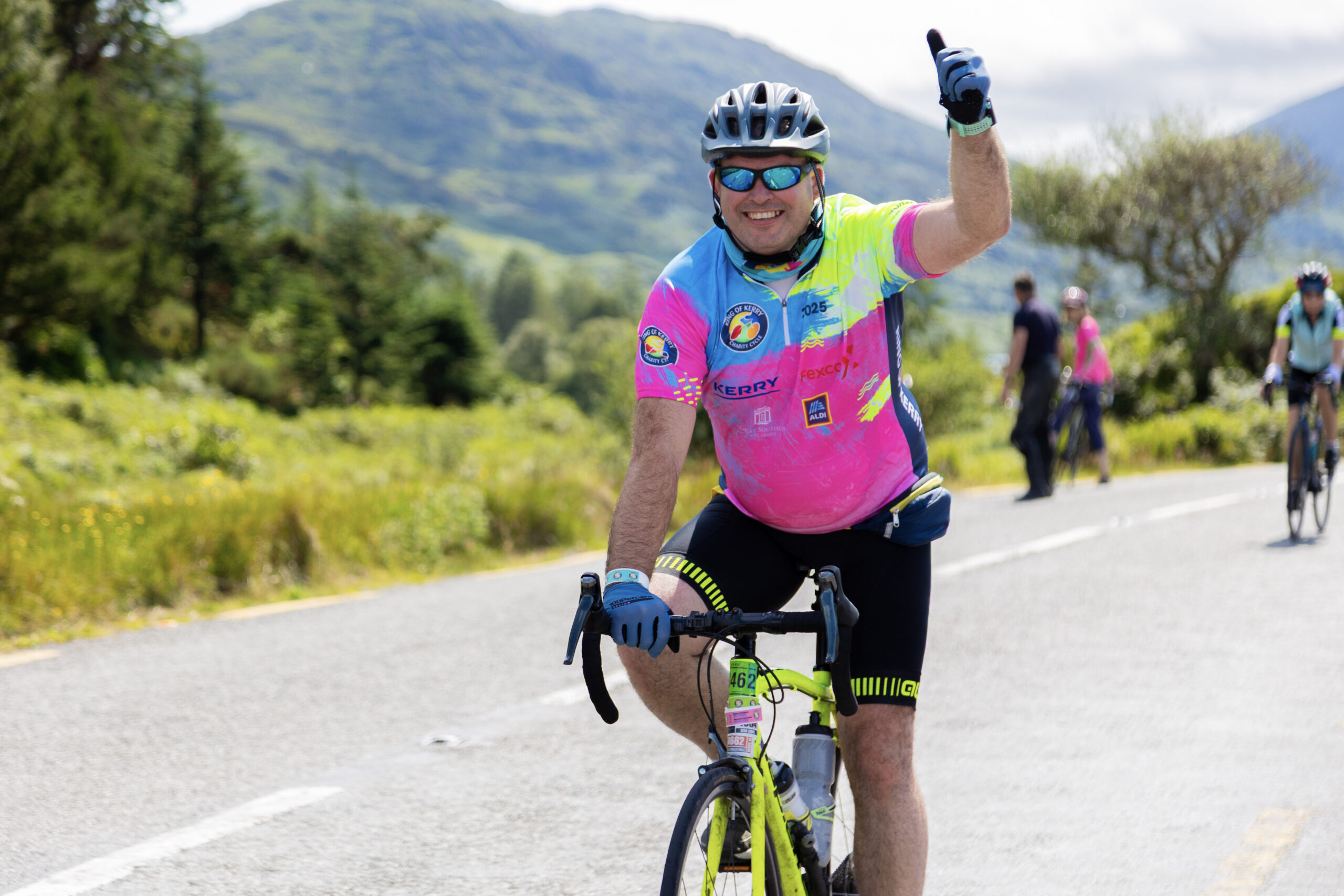 Image of happy cyclist cycling the ring of kerry